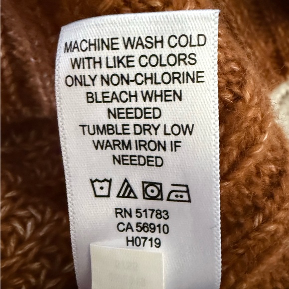 Maurices Oversized Knit Brown/Rust Fall Sweater Mock Neck SIZE Large - Picture 5 of 6